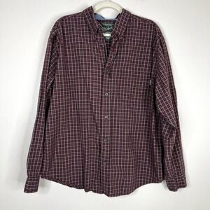 Vintage Woolrich 100% Cotton Checkered Long Sleeve Casual Button Down Shirt Sz L